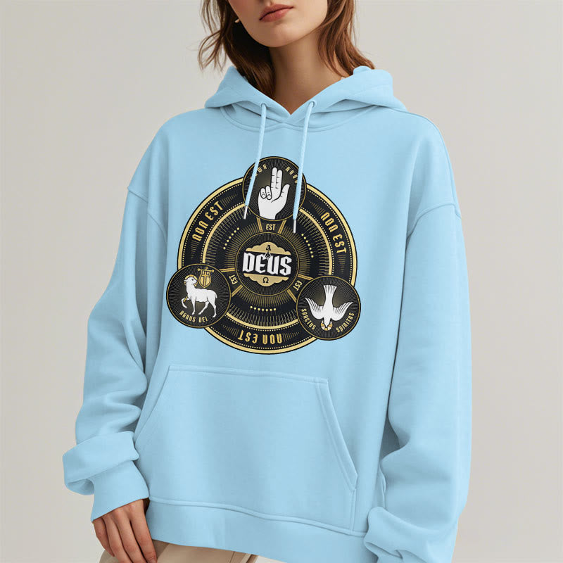 Christianartworkshop Classic Style Holy Trinity Deus Emblem Fleece Lined Polyester Hoodie - image 27