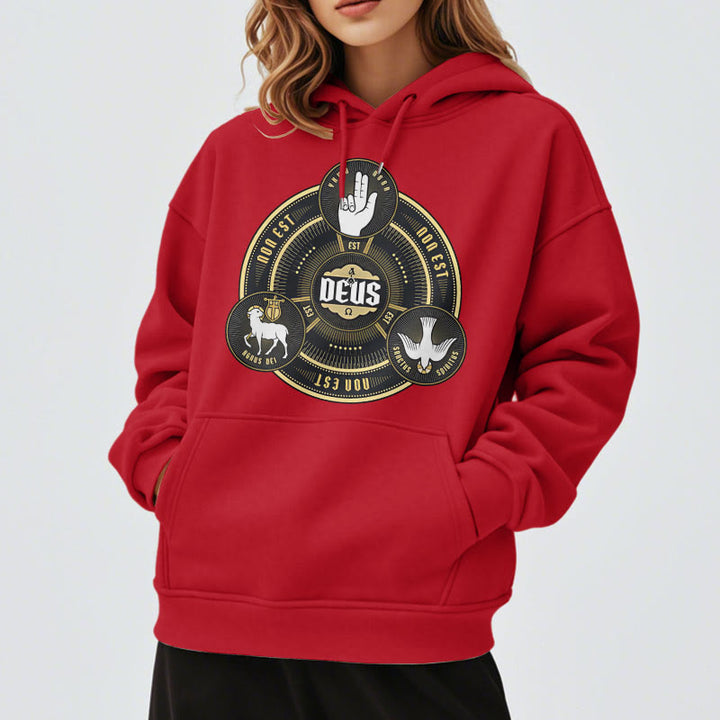 Christianartworkshop Classic Style Holy Trinity Deus Emblem Fleece Lined Polyester Hoodie - image 37