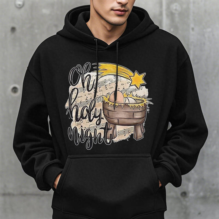 Christianartworkshop Colored Style Holy Night Cradle Nativity Scene Fleece Lined Polyester Hoodie - image 13