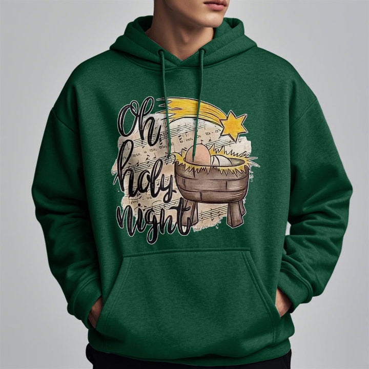 Christianartworkshop Colored Style Holy Night Cradle Nativity Scene Fleece Lined Polyester Hoodie - image 27