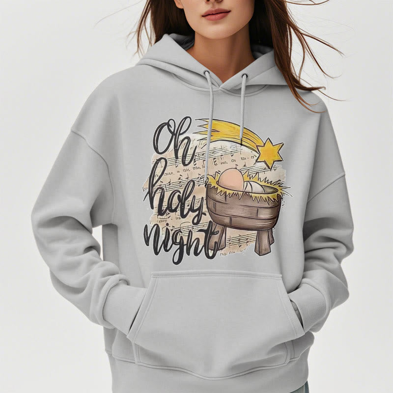 Christianartworkshop Colored Style Holy Night Cradle Nativity Scene Fleece Lined Polyester Hoodie - image 32