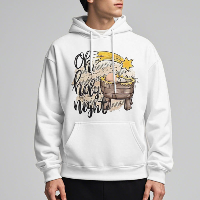 Christianartworkshop Colored Style Holy Night Cradle Nativity Scene Fleece Lined Polyester Hoodie - image 7