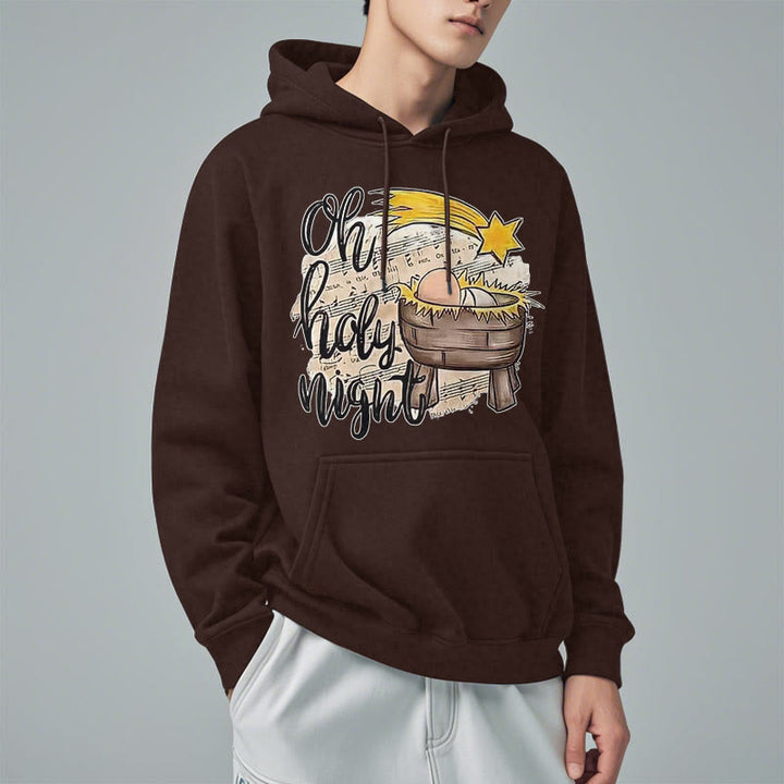 Christianartworkshop Colored Style Holy Night Cradle Nativity Scene Fleece Lined Polyester Hoodie - image 22