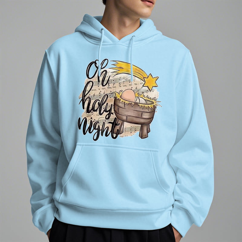 Christianartworkshop Colored Style Holy Night Cradle Nativity Scene Fleece Lined Polyester Hoodie - image 2