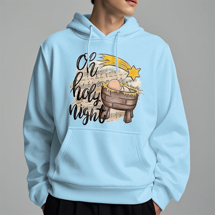 Christianartworkshop Colored Style Holy Night Cradle Nativity Scene Fleece Lined Polyester Hoodie - image 2