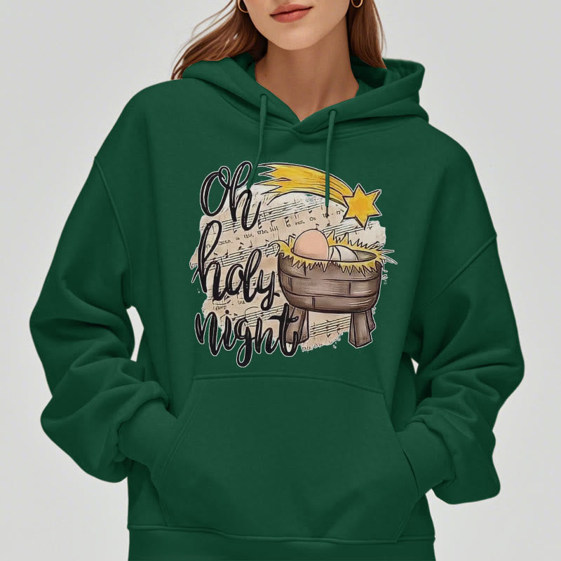 Christianartworkshop Colored Style Holy Night Cradle Nativity Scene Fleece Lined Polyester Hoodie - image 28