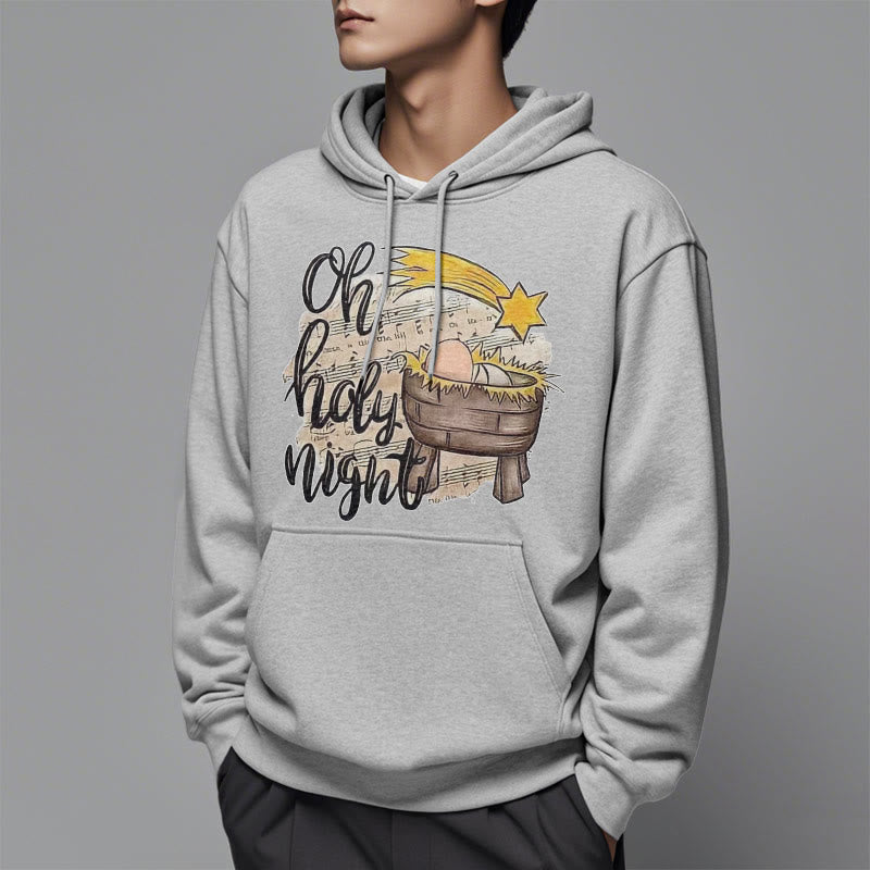 Christianartworkshop Colored Style Holy Night Cradle Nativity Scene Fleece Lined Polyester Hoodie - image 33