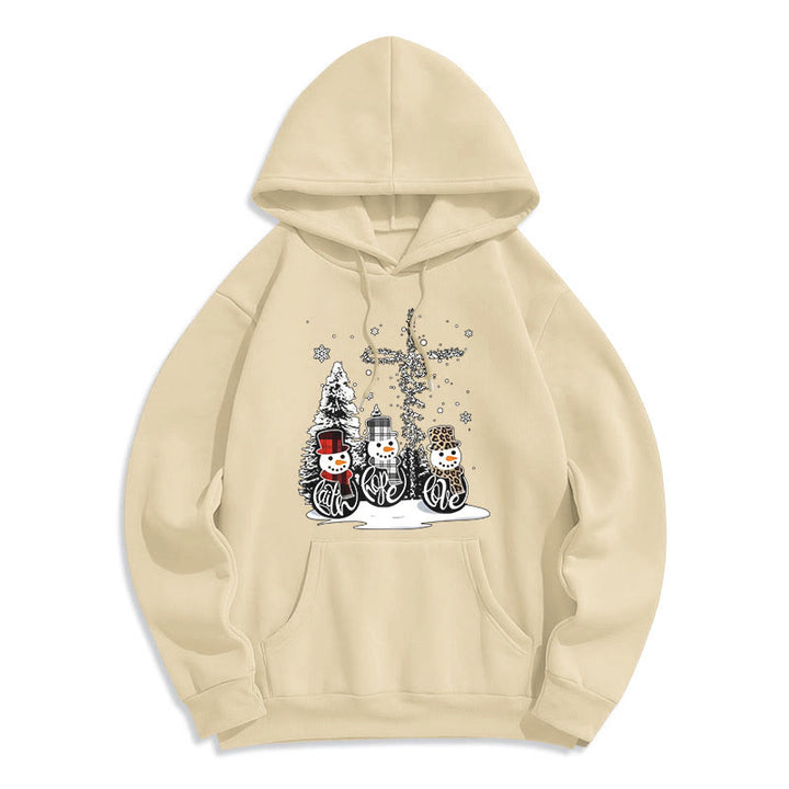 Christianartworkshop Colored Style Faith Hope Love Christmas Fleece Lined Polyester Hoodie - Beige - 2XL - image 15