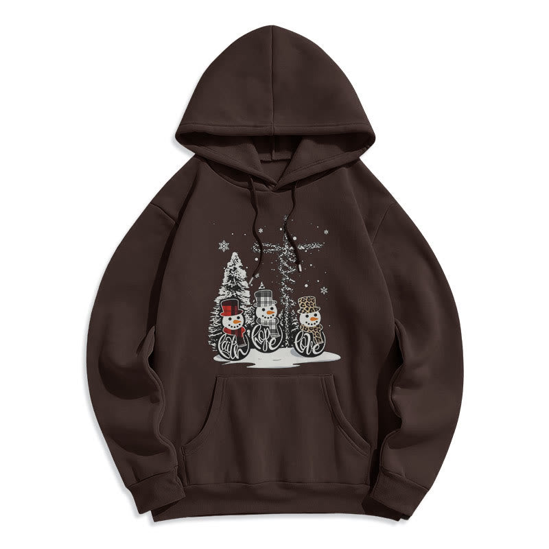 Christianartworkshop Colored Style Faith Hope Love Christmas Fleece Lined Polyester Hoodie - Brown - 2XL - image 20