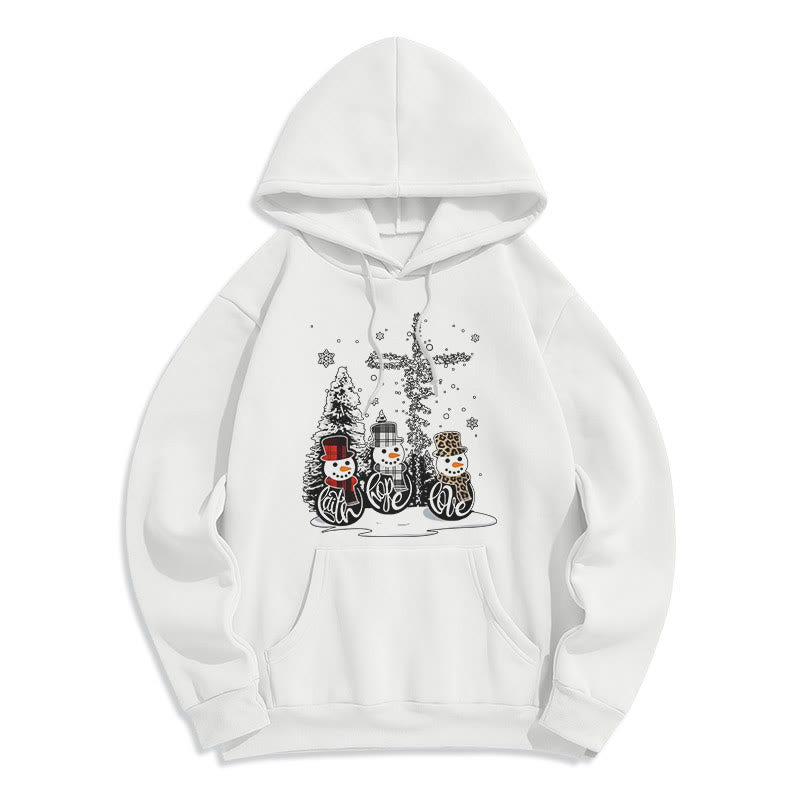 Christianartworkshop Colored Style Faith Hope Love Christmas Fleece Lined Polyester Hoodie - White - 2XL - image 10