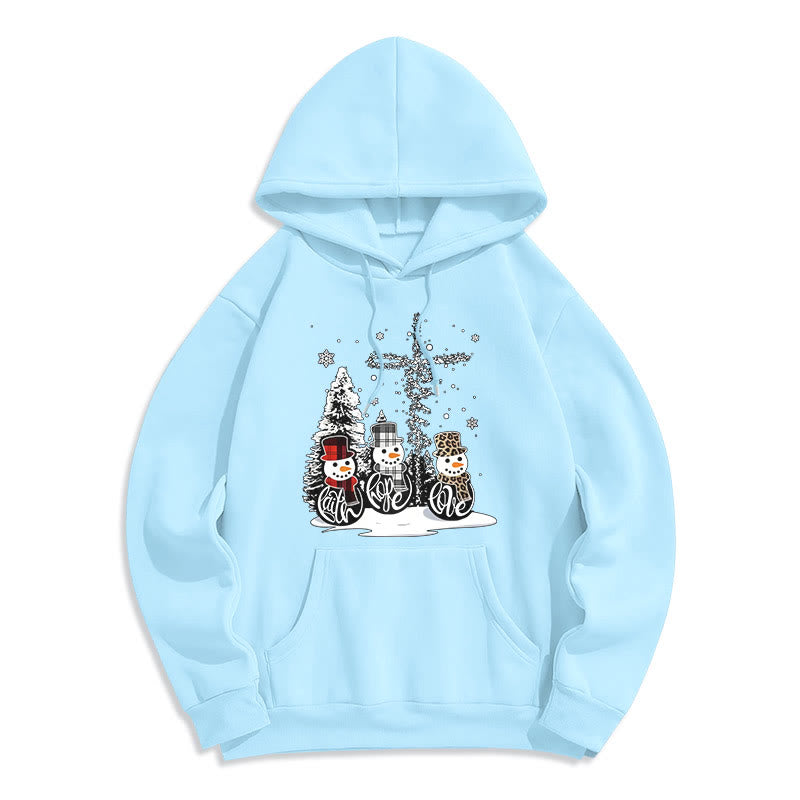 Christianartworkshop Colored Style Faith Hope Love Christmas Fleece Lined Polyester Hoodie - Blue - 2XL - image 25