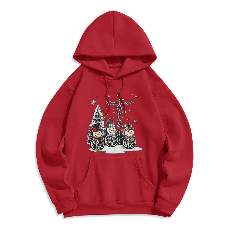 Christianartworkshop Colored Style Faith Hope Love Christmas Fleece Lined Polyester Hoodie - Red - 2XL - image 35