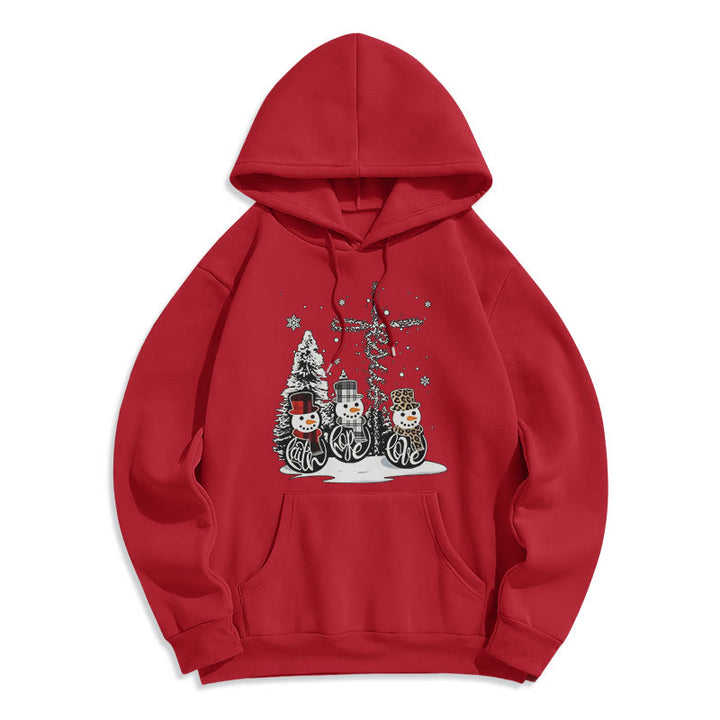 Christianartworkshop Colored Style Faith Hope Love Christmas Fleece Lined Polyester Hoodie - Red - 2XL - image 35