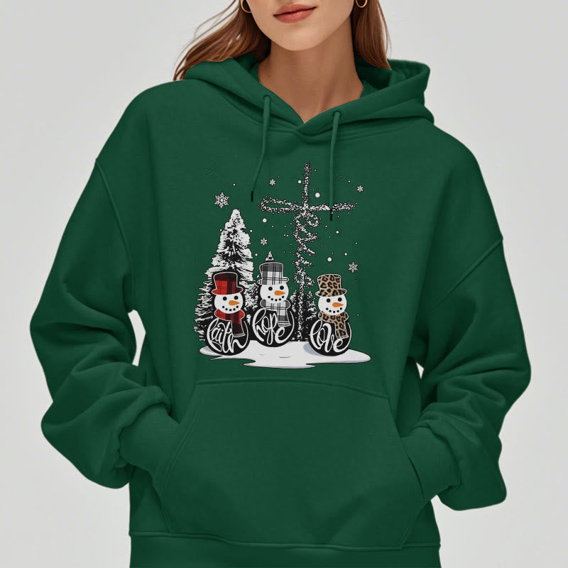 Christianartworkshop Colored Style Faith Hope Love Christmas Fleece Lined Polyester Hoodie - image 7