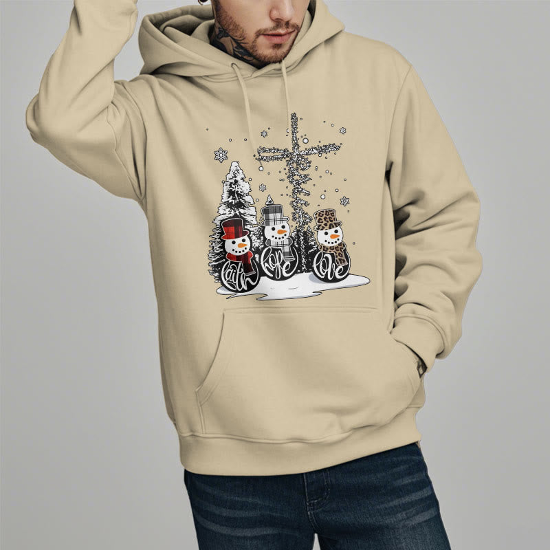 Christianartworkshop Colored Style Faith Hope Love Christmas Fleece Lined Polyester Hoodie - image 17
