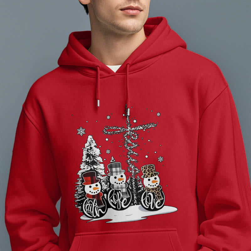 Christianartworkshop Colored Style Faith Hope Love Christmas Fleece Lined Polyester Hoodie - image 38