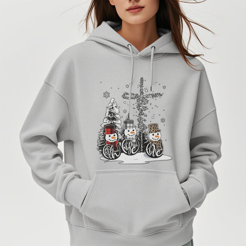 Christianartworkshop Colored Style Faith Hope Love Christmas Fleece Lined Polyester Hoodie - image 33