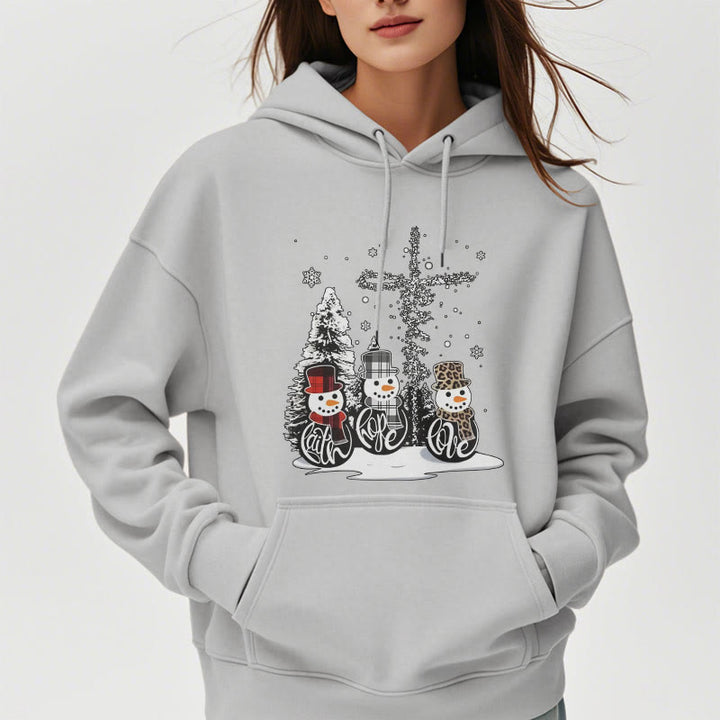Christianartworkshop Colored Style Faith Hope Love Christmas Fleece Lined Polyester Hoodie - image 33