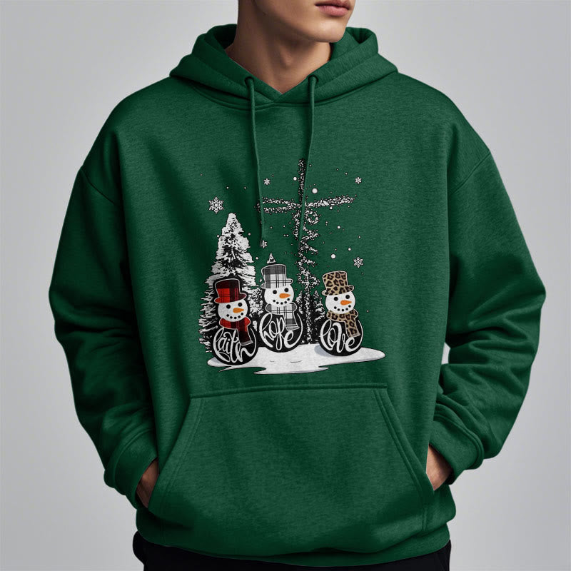 Christianartworkshop Colored Style Faith Hope Love Christmas Fleece Lined Polyester Hoodie - image 6