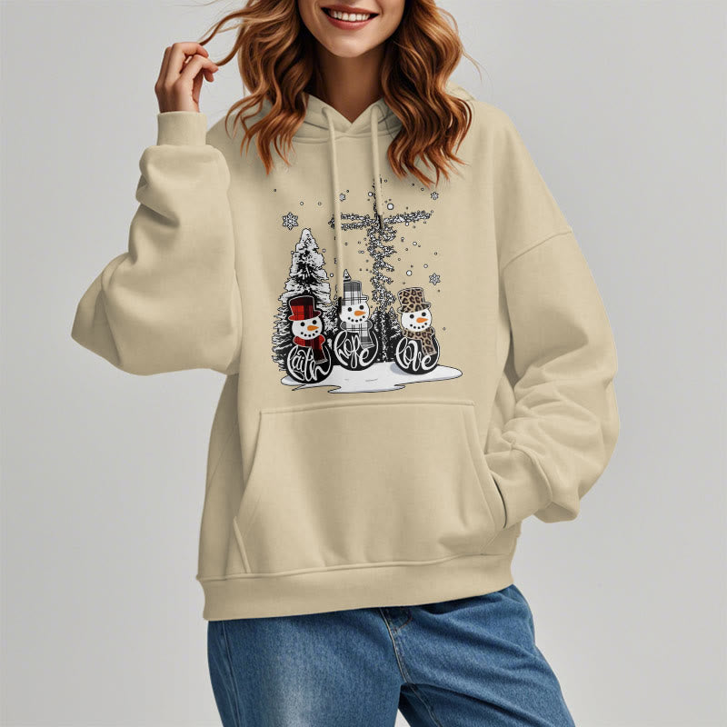 Christianartworkshop Colored Style Faith Hope Love Christmas Fleece Lined Polyester Hoodie - image 18
