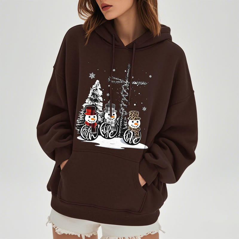 Christianartworkshop Colored Style Faith Hope Love Christmas Fleece Lined Polyester Hoodie - image 23