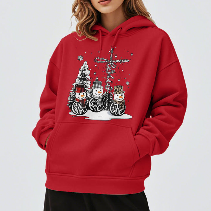 Christianartworkshop Colored Style Faith Hope Love Christmas Fleece Lined Polyester Hoodie - image 37
