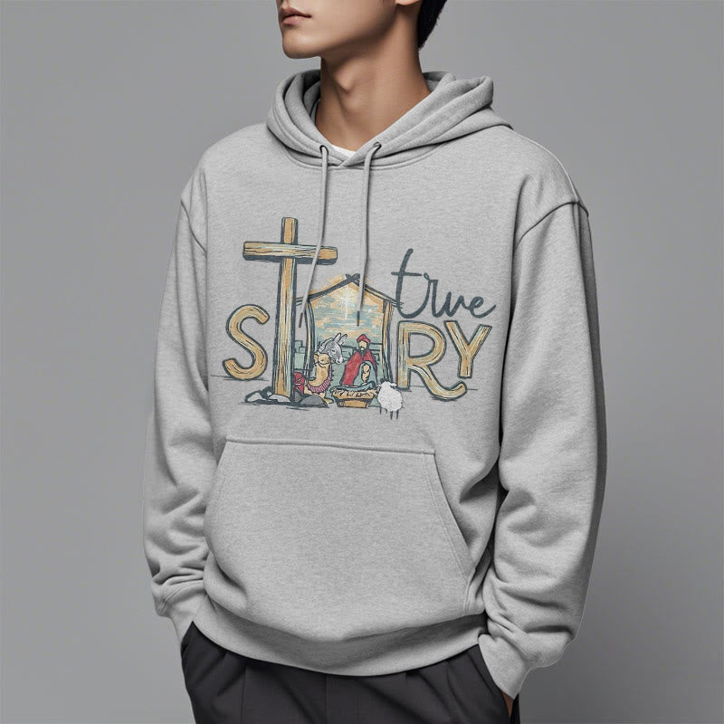 Christianartworkshop Modern Style True Story Nativity Scene Fleece Lined Polyester Hoodie - image 33