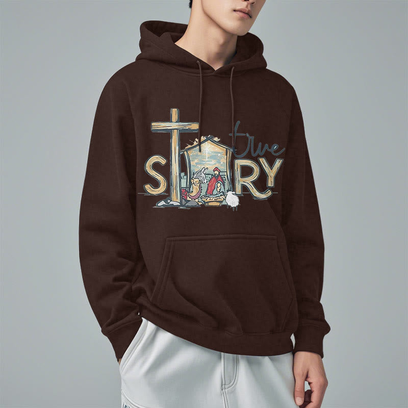 Christianartworkshop Modern Style True Story Nativity Scene Fleece Lined Polyester Hoodie - image 22