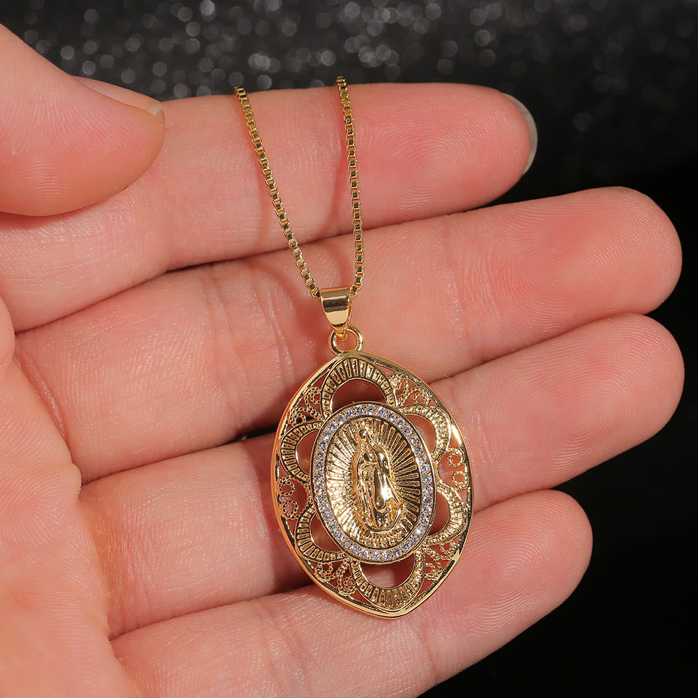 Christianartworkshop Modern Style Our Lady of Guadalupe Oval Sacred Faith Necklace - image 3