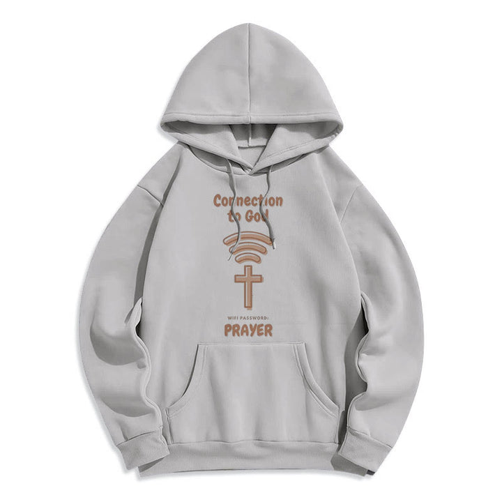 Christianartworkshop Modern Style Prayer Connection To God Fleece Lined Polyester Hoodie - Grey - 2XL - image 30