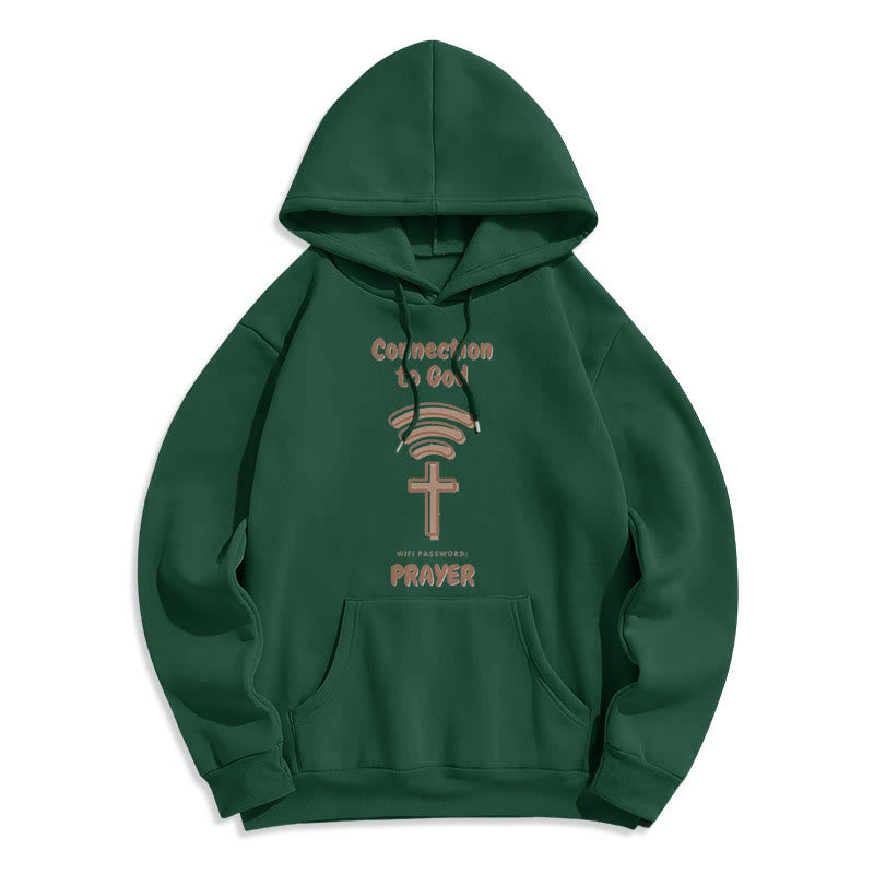 Christianartworkshop Modern Style Prayer Connection To God Fleece Lined Polyester Hoodie - Green - 2XL - image 20
