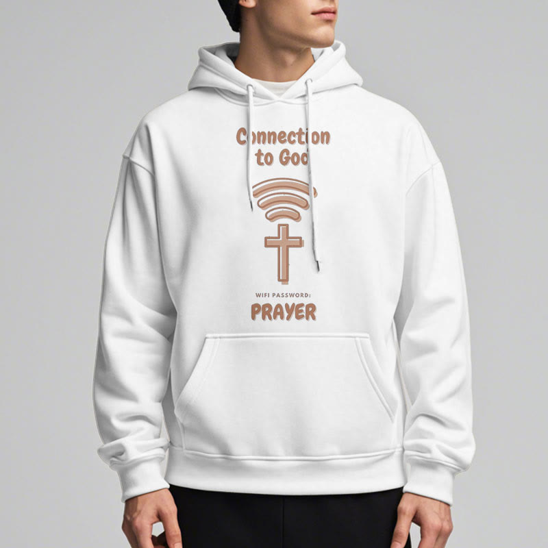 Christianartworkshop Modern Style Prayer Connection To God Fleece Lined Polyester Hoodie - image 7