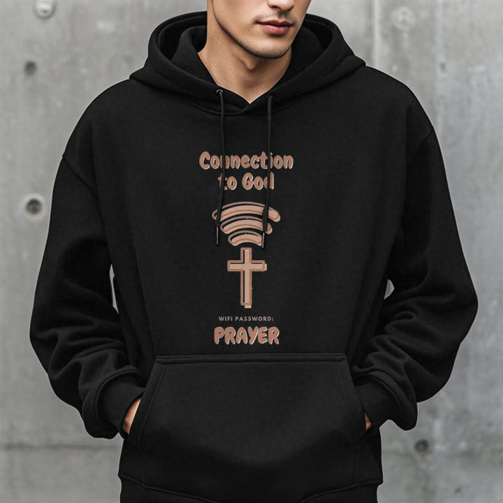 Christianartworkshop Modern Style Prayer Connection To God Fleece Lined Polyester Hoodie - image 2