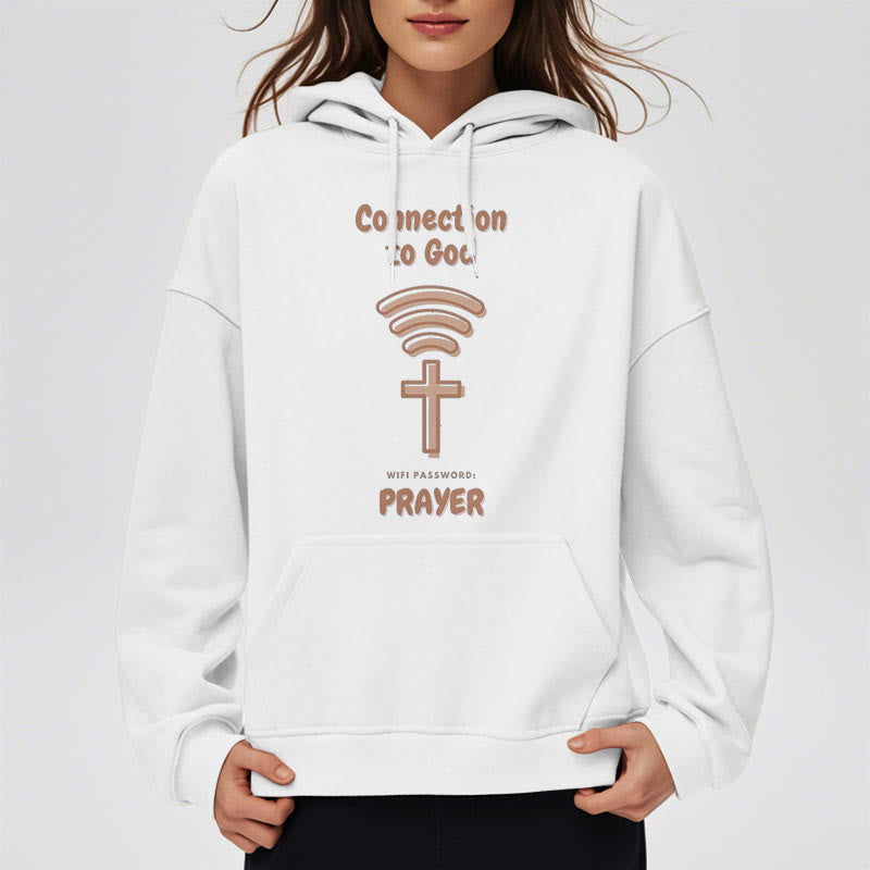 Christianartworkshop Modern Style Prayer Connection To God Fleece Lined Polyester Hoodie - image 8