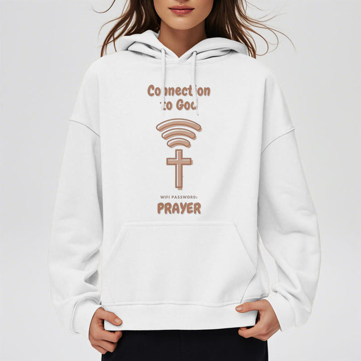 Christianartworkshop Modern Style Prayer Connection To God Fleece Lined Polyester Hoodie - image 8