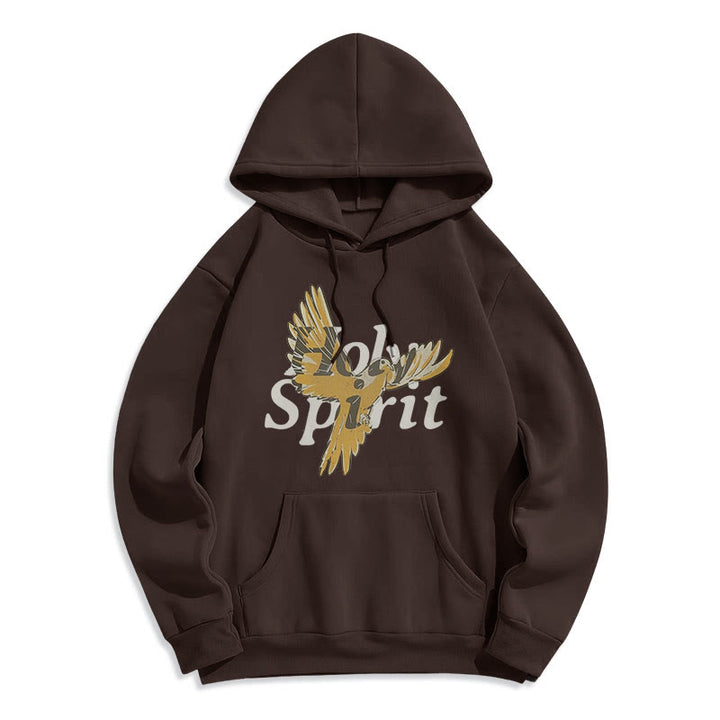 Christianartworkshop Classic Style Holy Spirit Flying Dove Fleece Lined Polyester Hoodie - Brown - 2XL - image 15