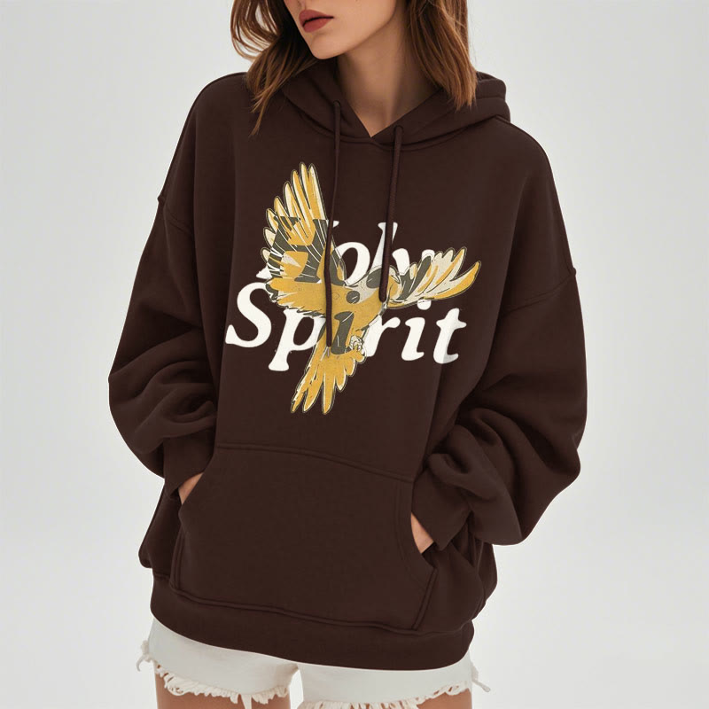 Christianartworkshop Classic Style Holy Spirit Flying Dove Fleece Lined Polyester Hoodie - image 18