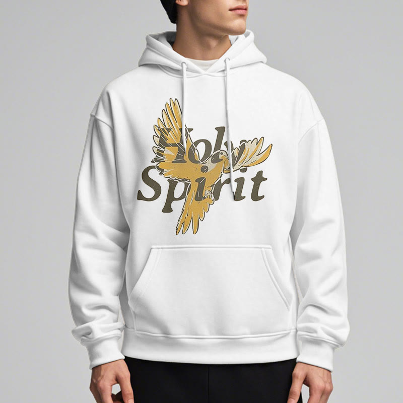 Christianartworkshop Classic Style Holy Spirit Flying Dove Fleece Lined Polyester Hoodie - image 7