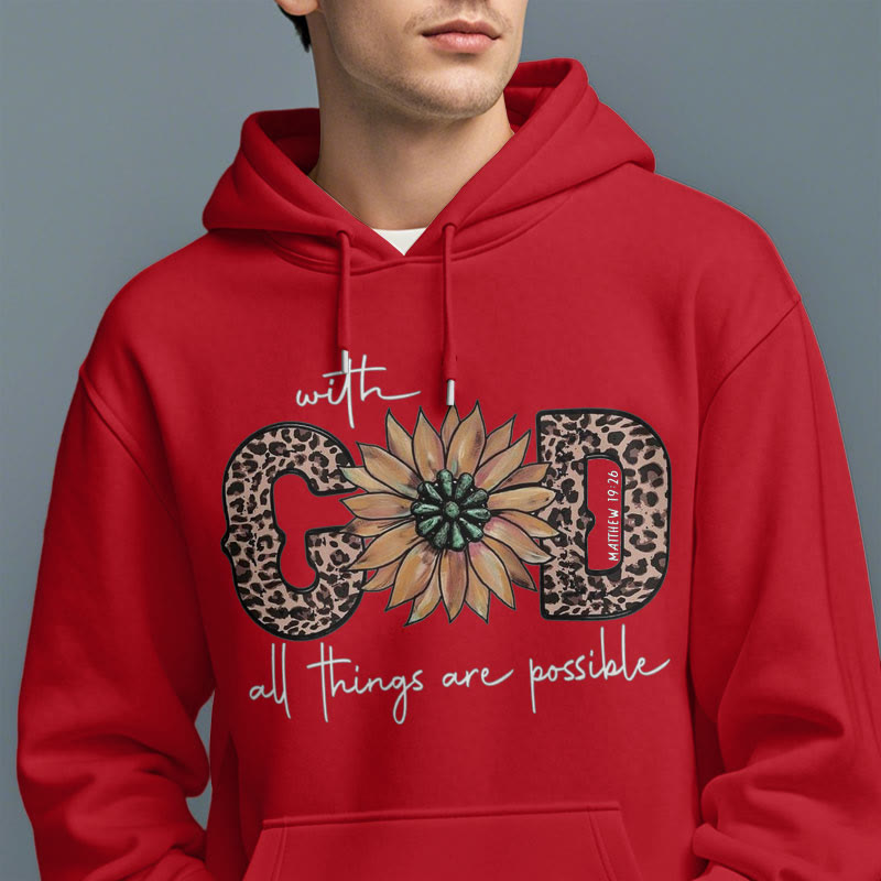 Christianartworkshop Quotation Style With God All Things Are Possible Fleece Lined Polyester Hoodie - image 38