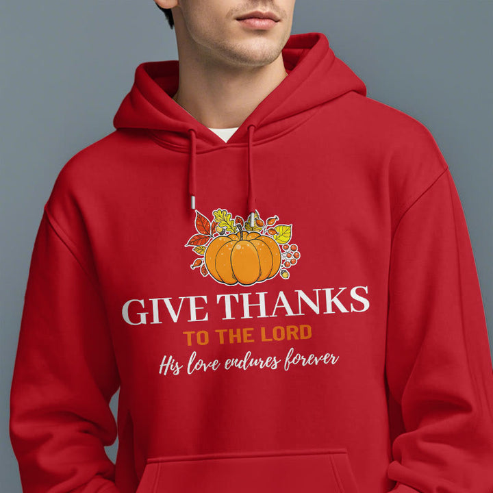 Christianartworkshop Modern Style Give Thanks to the Lord Pumpkin Fleece Lined Polyester Hoodie - image 38