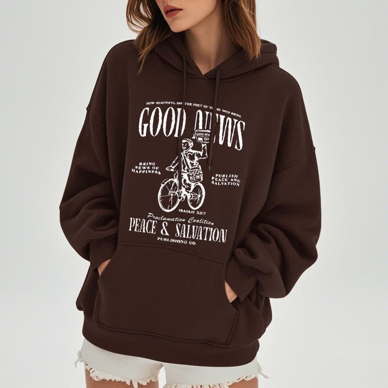 Christianartworkshop Quotation Style Good News Isaiah 52:7 Fleece Lined Polyester Hoodie - image 17