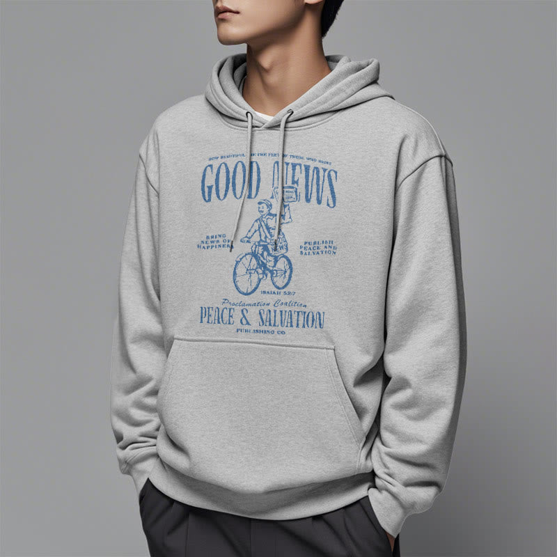 Christianartworkshop Quotation Style Good News Isaiah 52:7 Fleece Lined Polyester Hoodie - image 32
