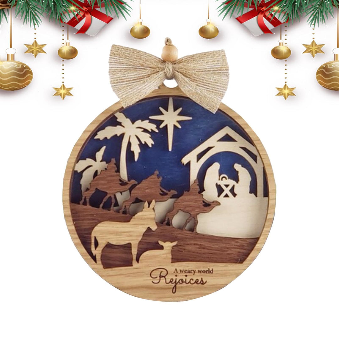 Christianartworkshop Rustic Style Holy Night Three Wise Men Christmas Nativity Hanging Ornaments - image 5