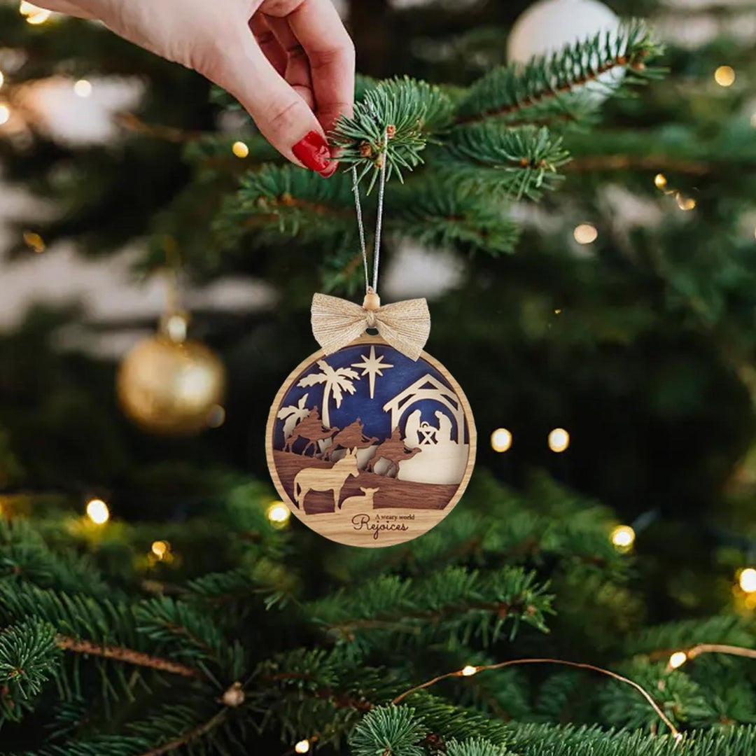 Christianartworkshop Rustic Style Holy Night Three Wise Men Christmas Nativity Hanging Ornaments - image 4