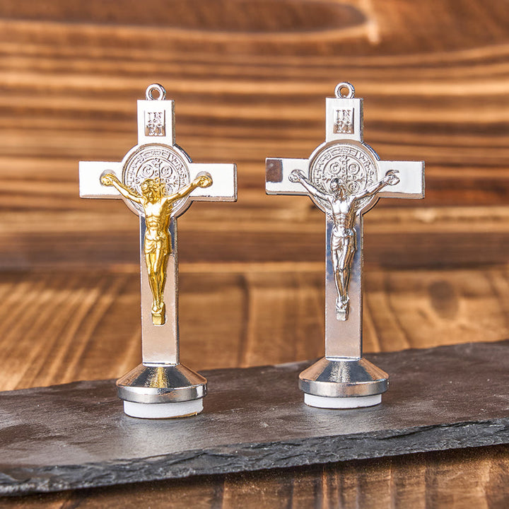 Christianartworkshop Classical Traditional Alloy St. Benedict Cross Crafted Ornament - image 1