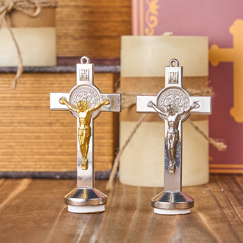 Christianartworkshop Classical Traditional Alloy St. Benedict Cross Crafted Ornament - image 0