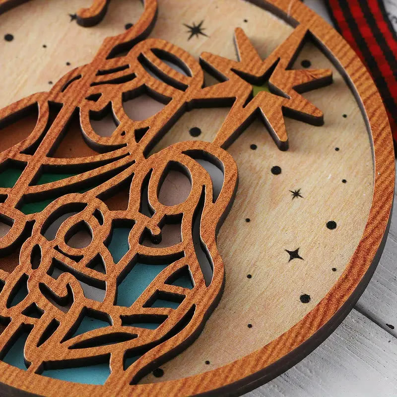 Christianartworkshop Classic Style Silhouette Star Nativity Scene Wooden Christmas Nativity Hanging Ornaments - image 4
