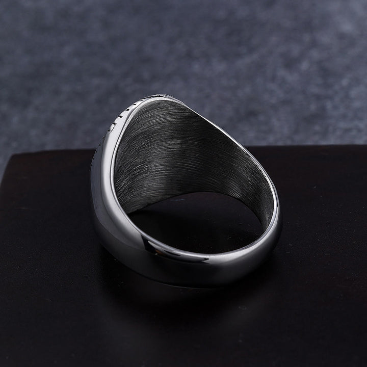 Christianartworkshop Retro Style Simple Crucifix Protection & Strength Titanium Ring - image 3