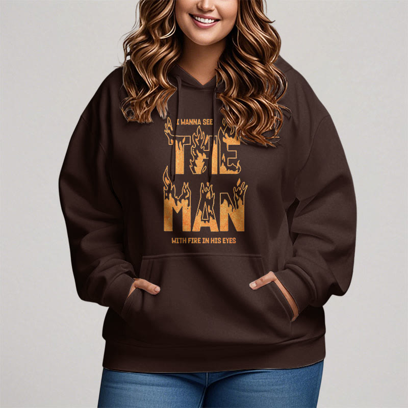 Christianartworkshop Quotation  Style The Man With Fire in His Eyes Fleece Lined Polyester Hoodie - image 13