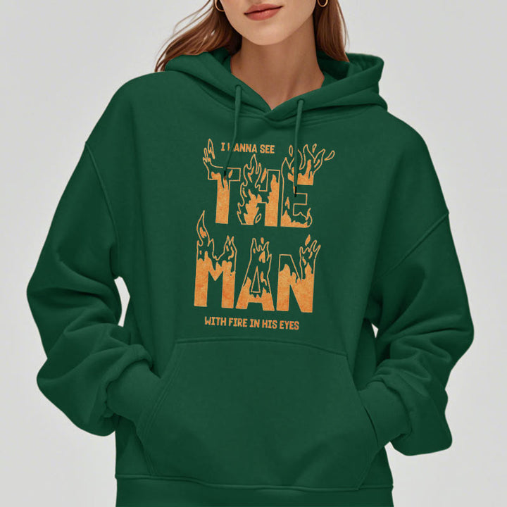 Christianartworkshop Quotation  Style The Man With Fire in His Eyes Fleece Lined Polyester Hoodie - image 15